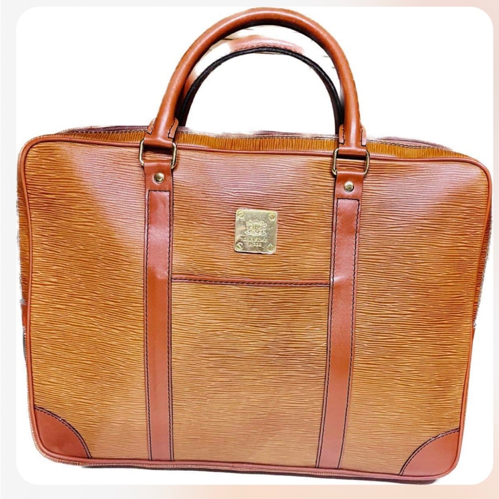 Christian Mode Milano Brown Double interior compartment Document/ Laptop bag